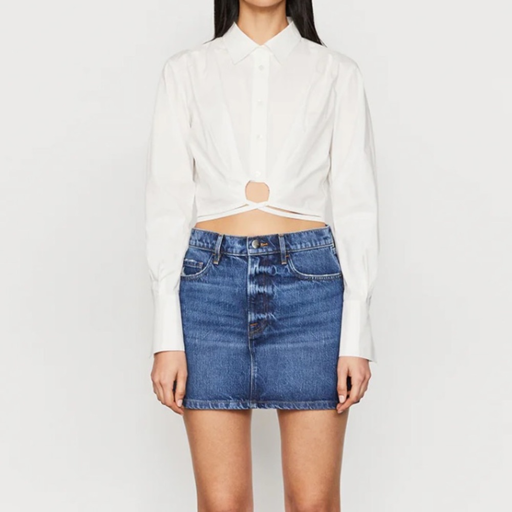 Frame Le Mini denim skirt in Angeles wash
